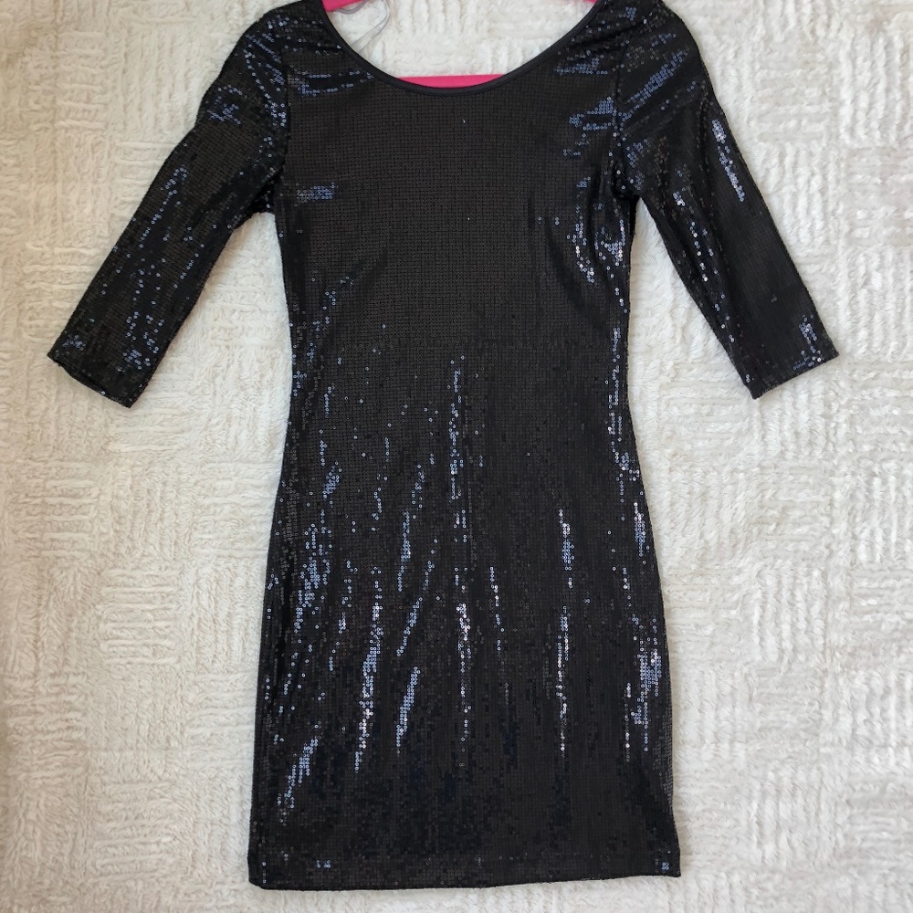 Sexy Black Bodycon Shimmer Dress